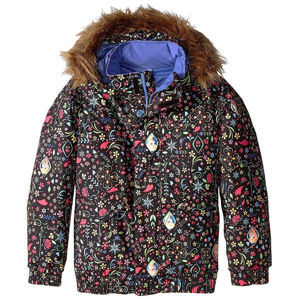 NEW $150 Burton x Disney Frozen Girls Twist Jacket! Black With Elsa & Anna Print